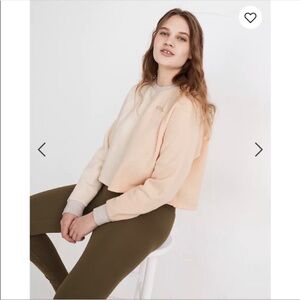 Madewell MWL Airyterry
Colorblock Crop Sweatshirt-Small. B8